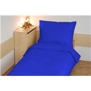 Obliečky bavlna UNI 140x200, 70x90 cm tmavo modrá, hotelový uzáver