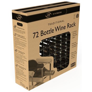 Stojan na víno RTA na 72 fliaš, čierny jaseň - pozinkovaná oceľ / zostavený