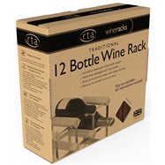 Stojan na víno RTA na 12 fliaš, tmavá borovica - pozinkovaná oceľ / rozložený