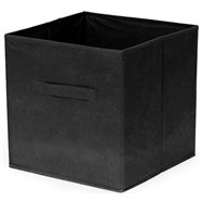 Skladací úložný box Compactor pre police a knižnice, polypropylén, 31x31x31 cm, čierny