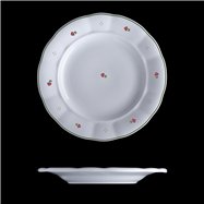 BENEDIKT plytký tanier 24 cm KYTIČKY červená (6 ks)