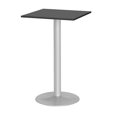 Barový stôl Bianca, 700x700 mm, HPL, čierny, podnože hliníkový lak