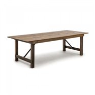 Skladací drevený jedálenský stôl FERMETTE LOW, 255 x 100 x 74 cm, Borovica