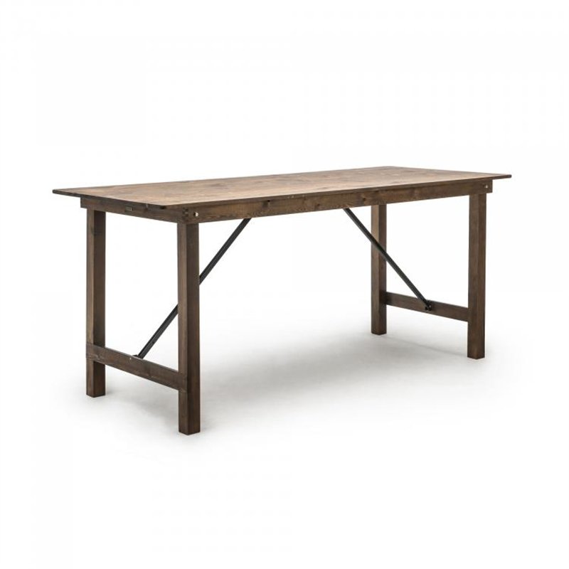 Skladací drevený jedálenský stôl FERMETTE HIGH, 255 x 100 x 110 cm, Borovica
