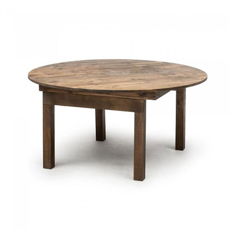 Skladací okrúhly drevený stôl FERMETTE ROUND, Ø 152 cm, výška 74 cm, Borovica