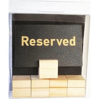 Stolové rezervačné tabuľky so zlatým nápisom "RESERVED", 5 ks