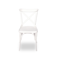 Reštauračná drevená stolička CROSS-BACK WOOD, biela
