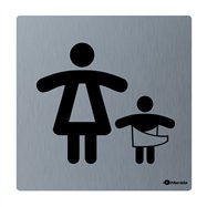 Piktogram z nerez ocele STELLA mat-WC matky s deťmi