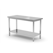 Stredový stolík, s policou - skrutkovací, HENDI, Kitchen Line, 1000x700x(H)850mm