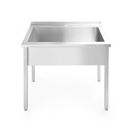 Stôl s jednokomorovou vaňou bez krytu Budget Line - montovaný, hĺbka 600 mm, HENDI, Budget Line, 800x600x(H)850mm