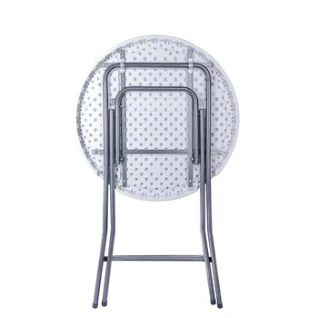 Skladací koktailový bistro stôl HOTELUM, Ø 80 cm, biely