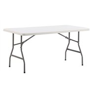 Cateringový stôl HOTELUM 183 LIGHT 1/2, 183 cm, biely so skladacou doskou stola