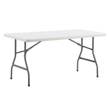 Cateringový stôl HOTELUM 183 LIGHT 1/2, 183 cm, biely so skladacou doskou stola