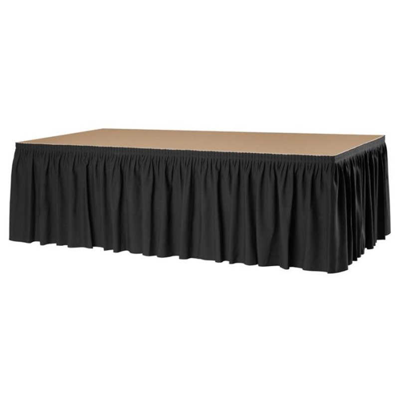 Zvlnená rautové sukne pre mobilné pódium, 410 x 40 cm, čierna