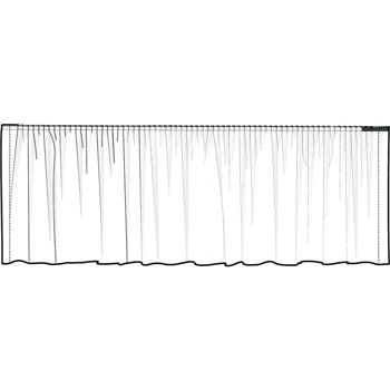 Zvlnená rautové sukne pre mobilné pódium, 410 x 40 cm, čierna