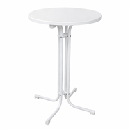 Skladací koktailový stôl MODENA - Ø 80 cm x 110 cm, biely