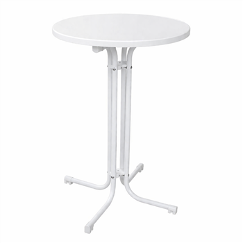 Skladací koktailový stôl MODENA - Ø 80 cm x 110 cm, biely